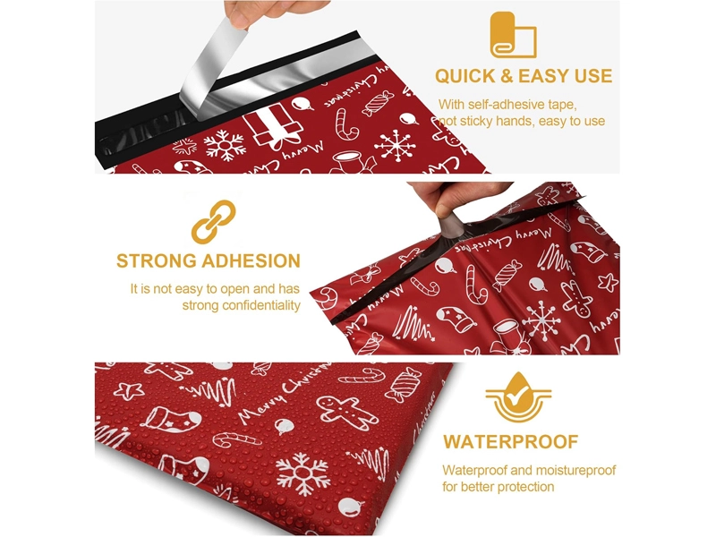 Details of Christmas Poly Mailers