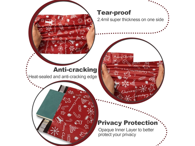 Details of Christmas Poly Mailers