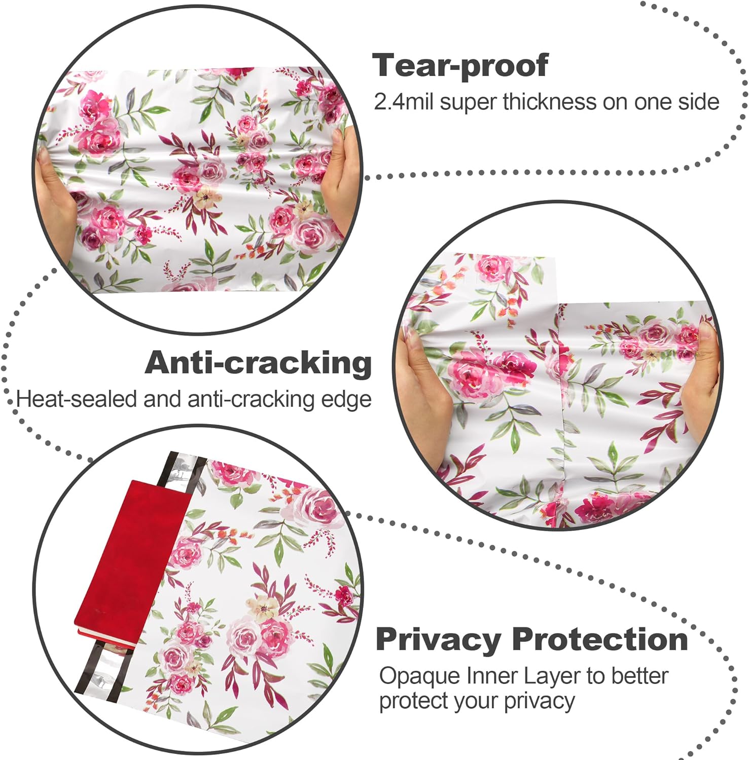 Details of Floral Poly Mailers