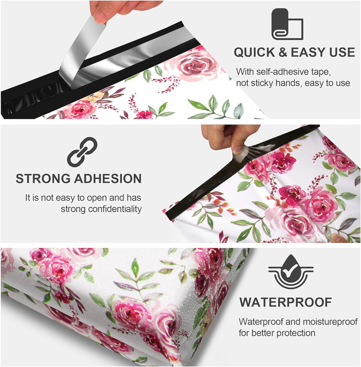 Details of Floral Poly Mailers