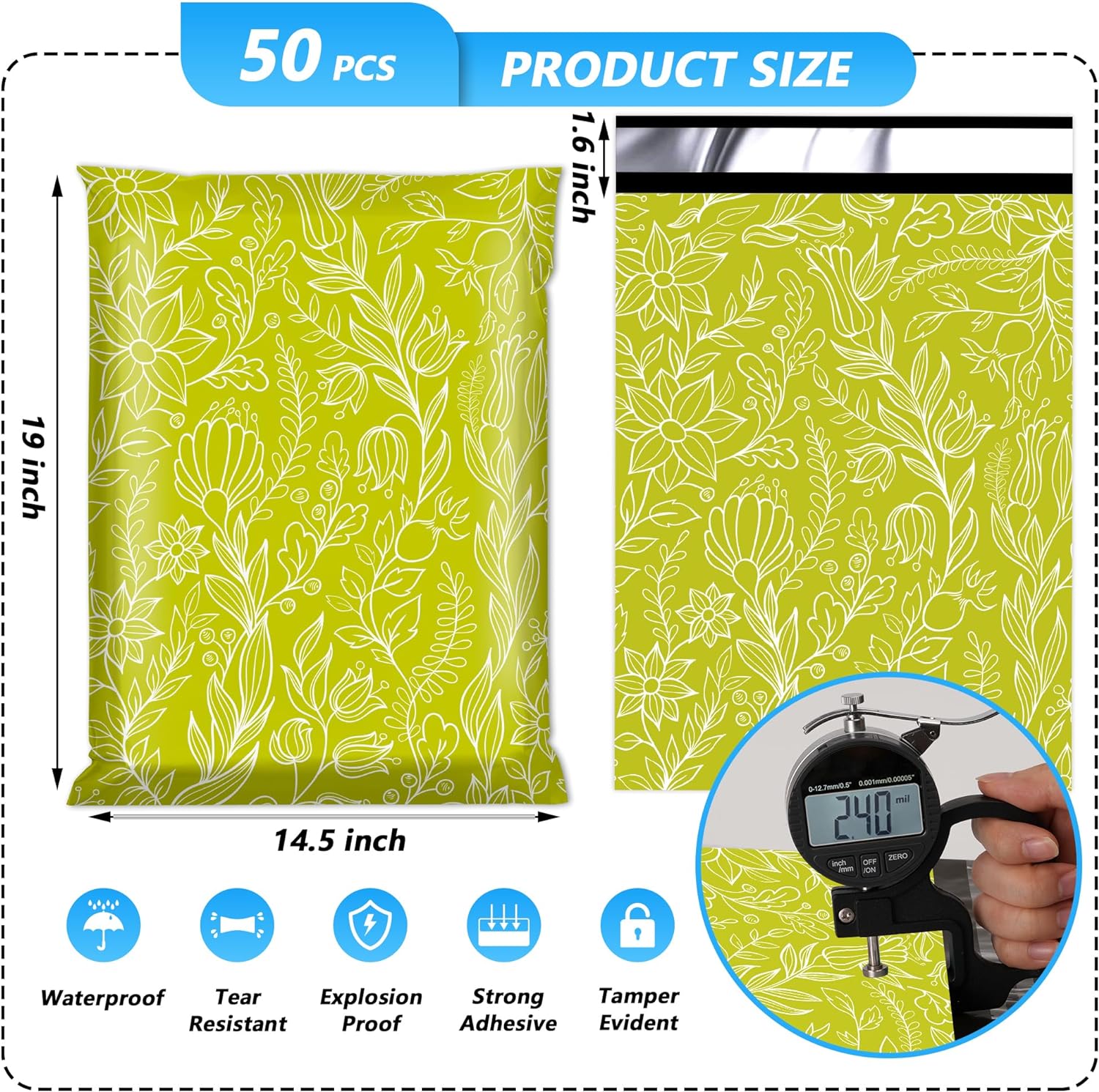 Details of Flower Poly Mailers