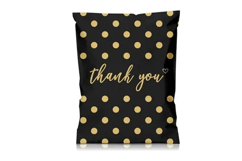 Gold Polka Dots Poly Mailers