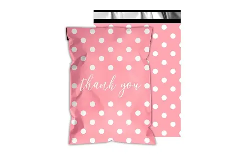 Pink Dots Poly Mailers