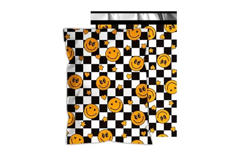 Smile Checkerboard Poly Mailers