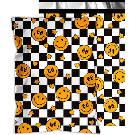 Smile Checkerboard Poly Mailers