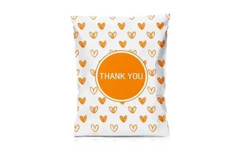 Yellow Heart Poly Mailers
