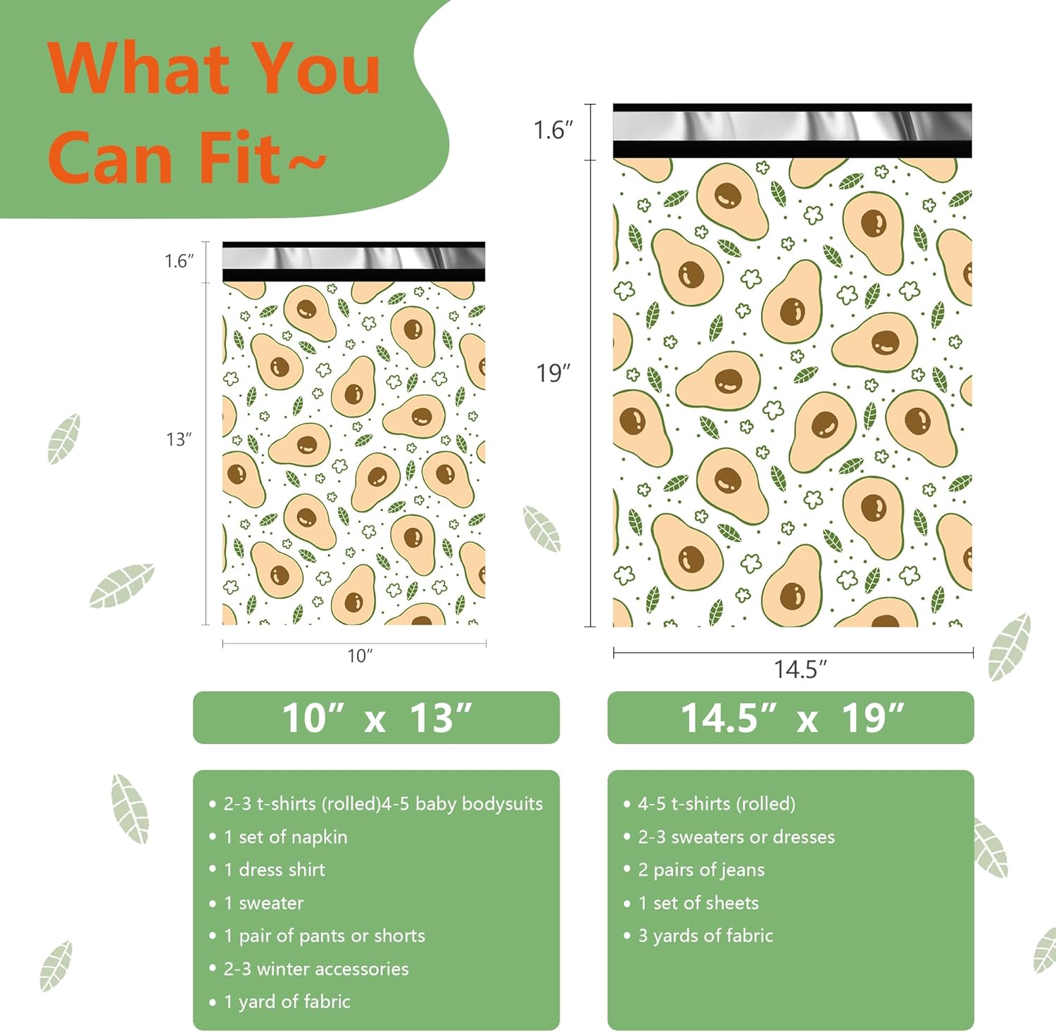 Details of Avocado Poly Mailers