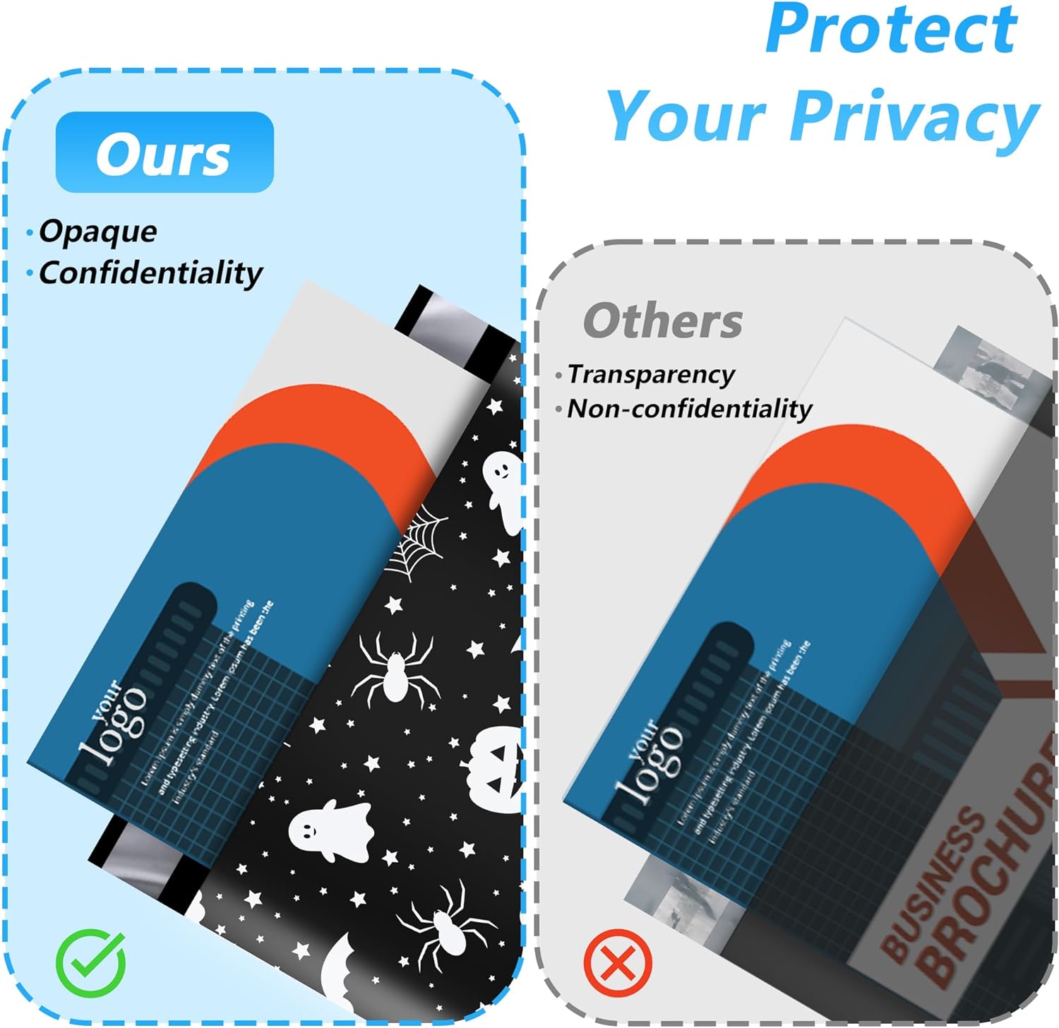 Details of Black Halloween Poly Mailers