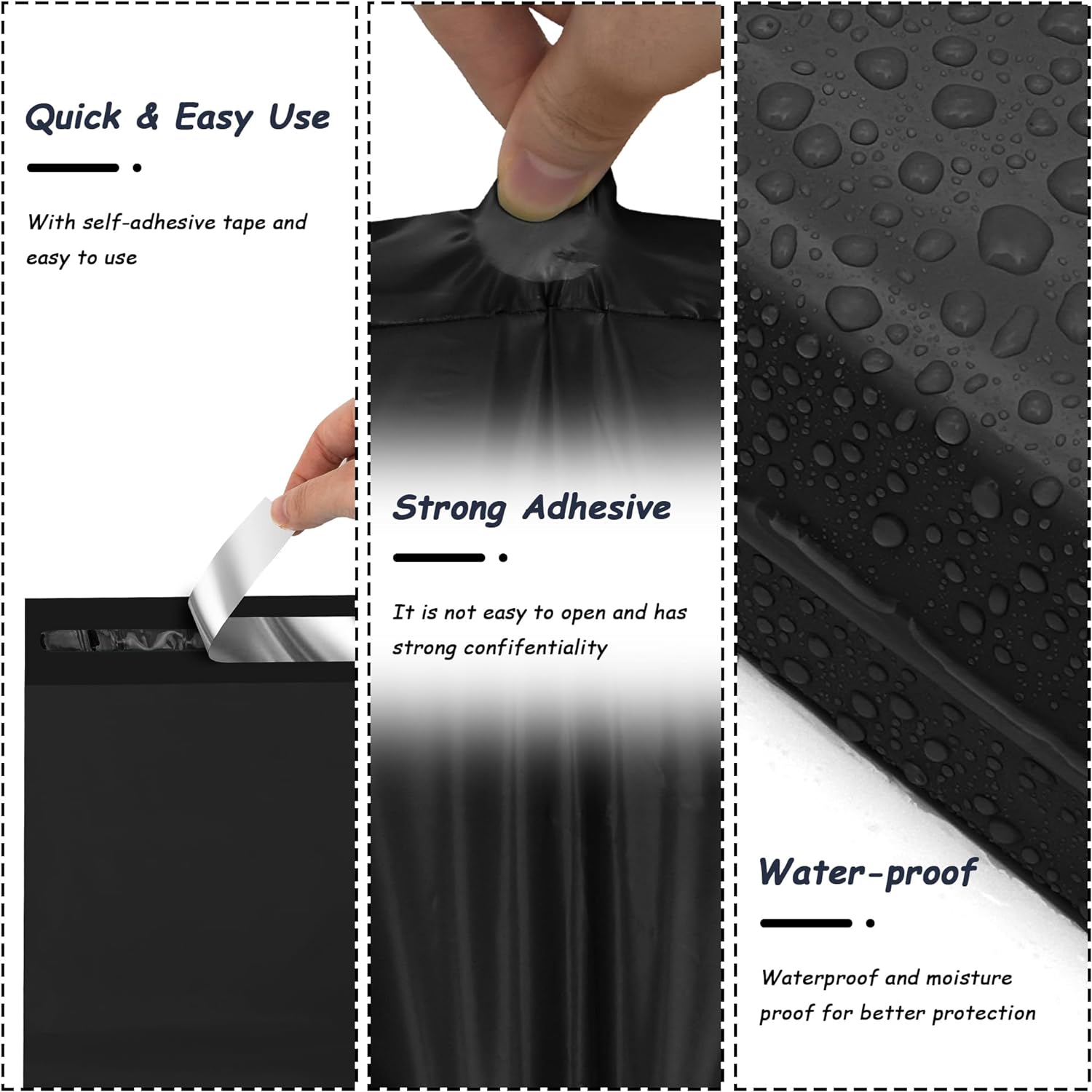 Details of Black Poly Mailers