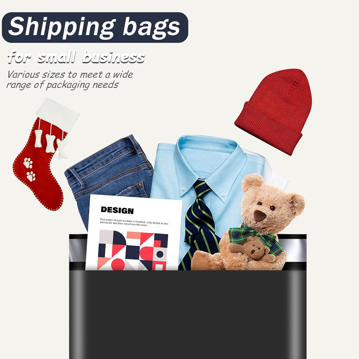 Details of Black Poly Mailers