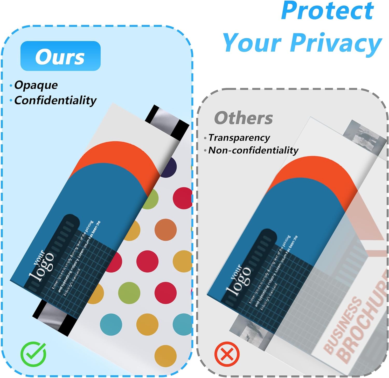 Details of Color Polka Dots Poly Mailers