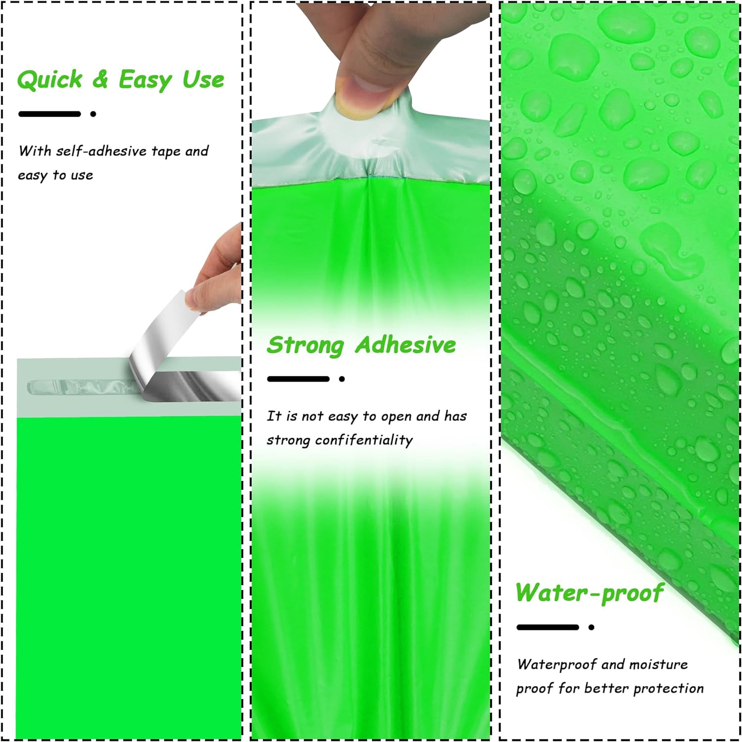Details of Green Poly Mailers