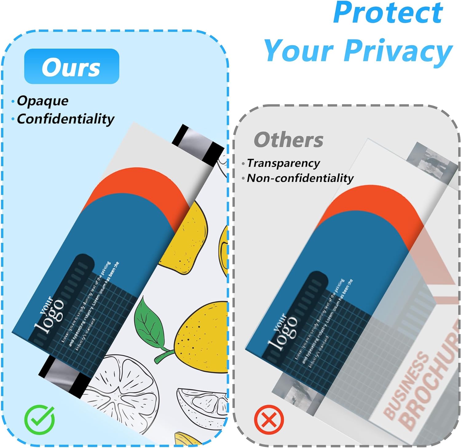 Details of Lemon Poly Mailers