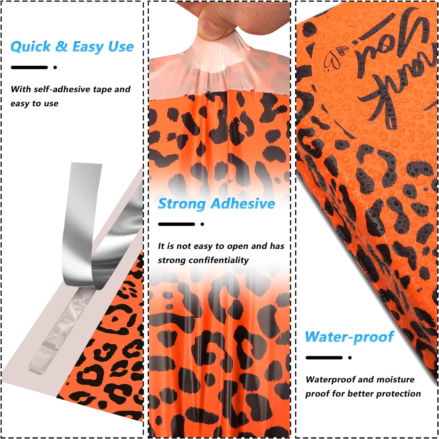 Details of Leopard Poly Mailers
