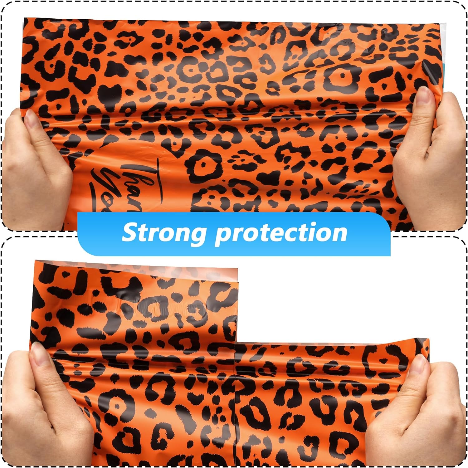 Details of Leopard Poly Mailers