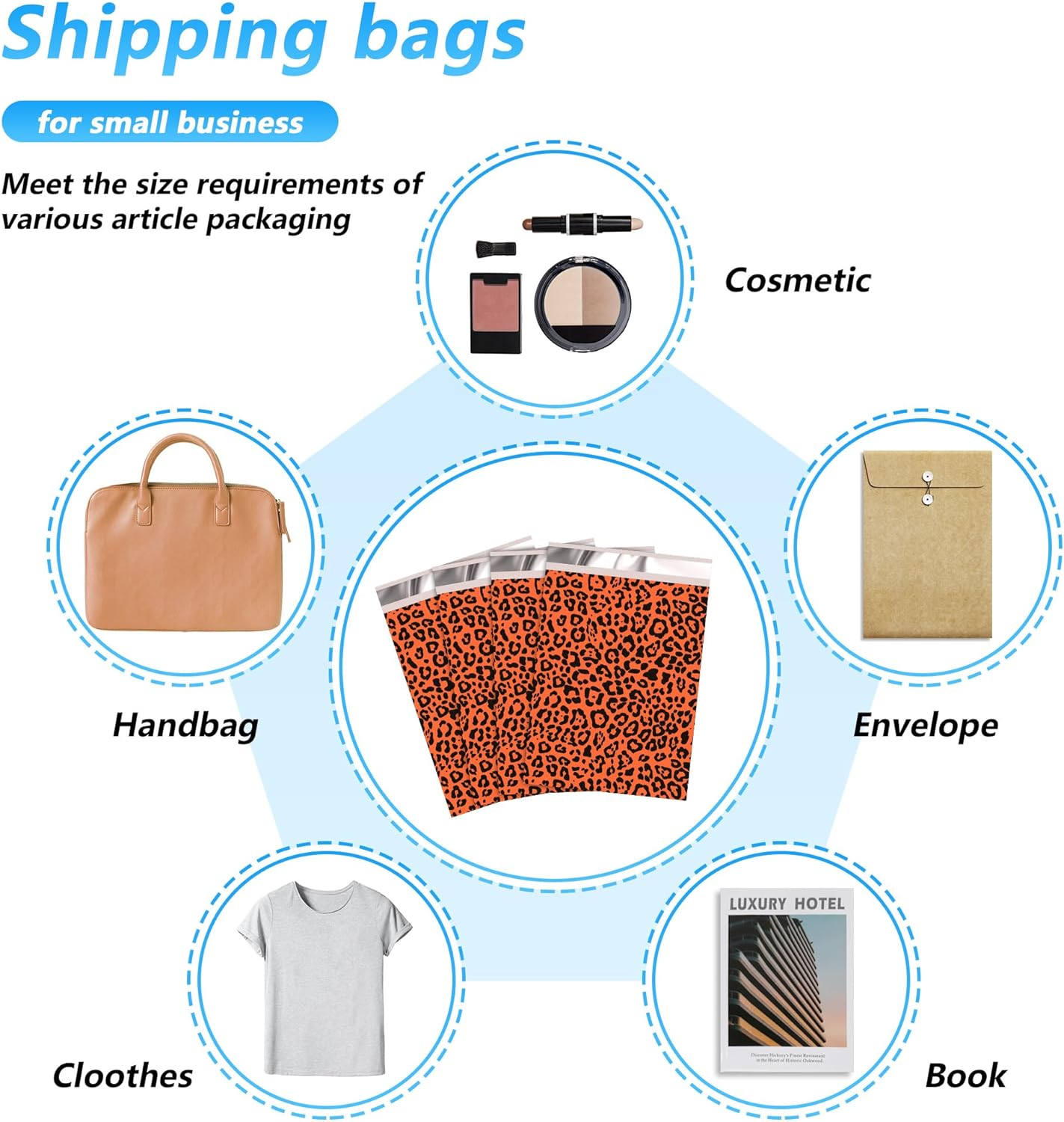 Details of Leopard Poly Mailers