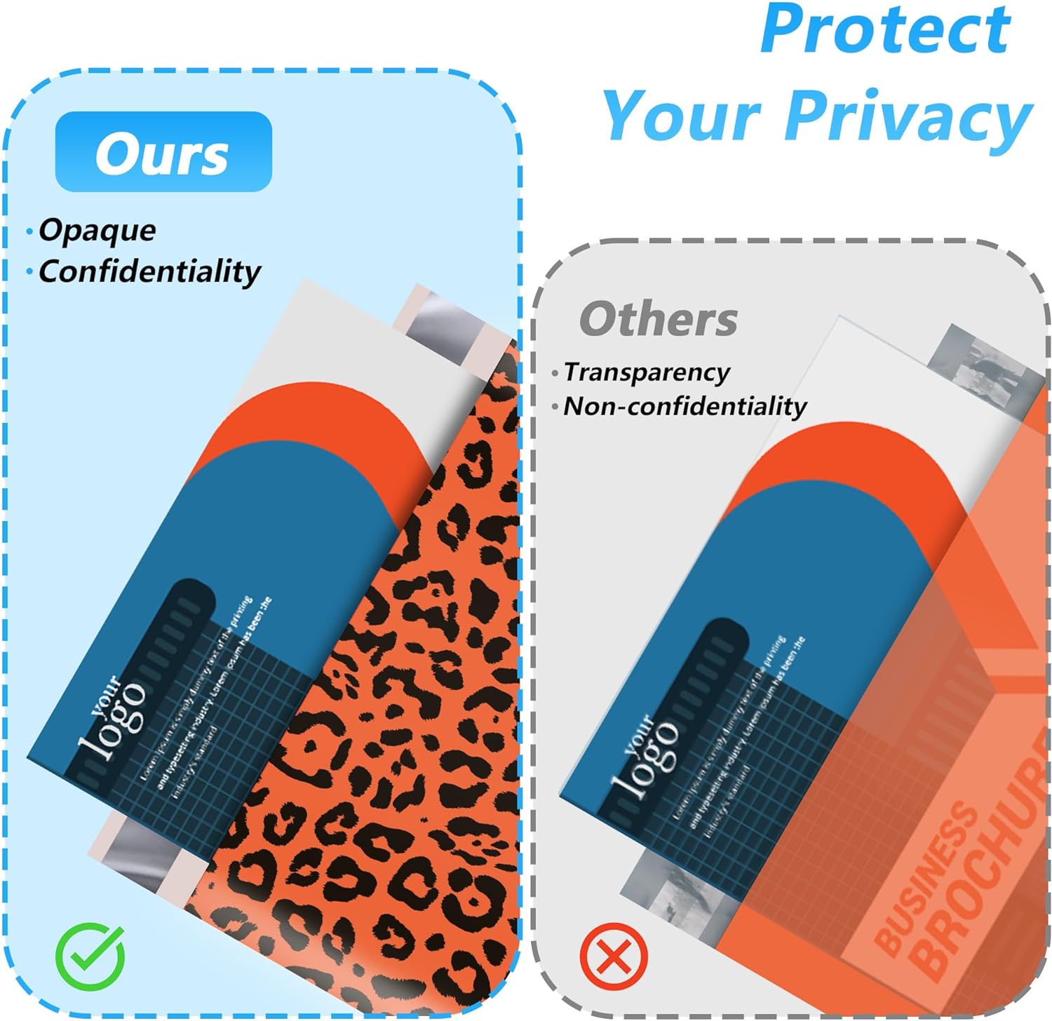 Details of Leopard Poly Mailers