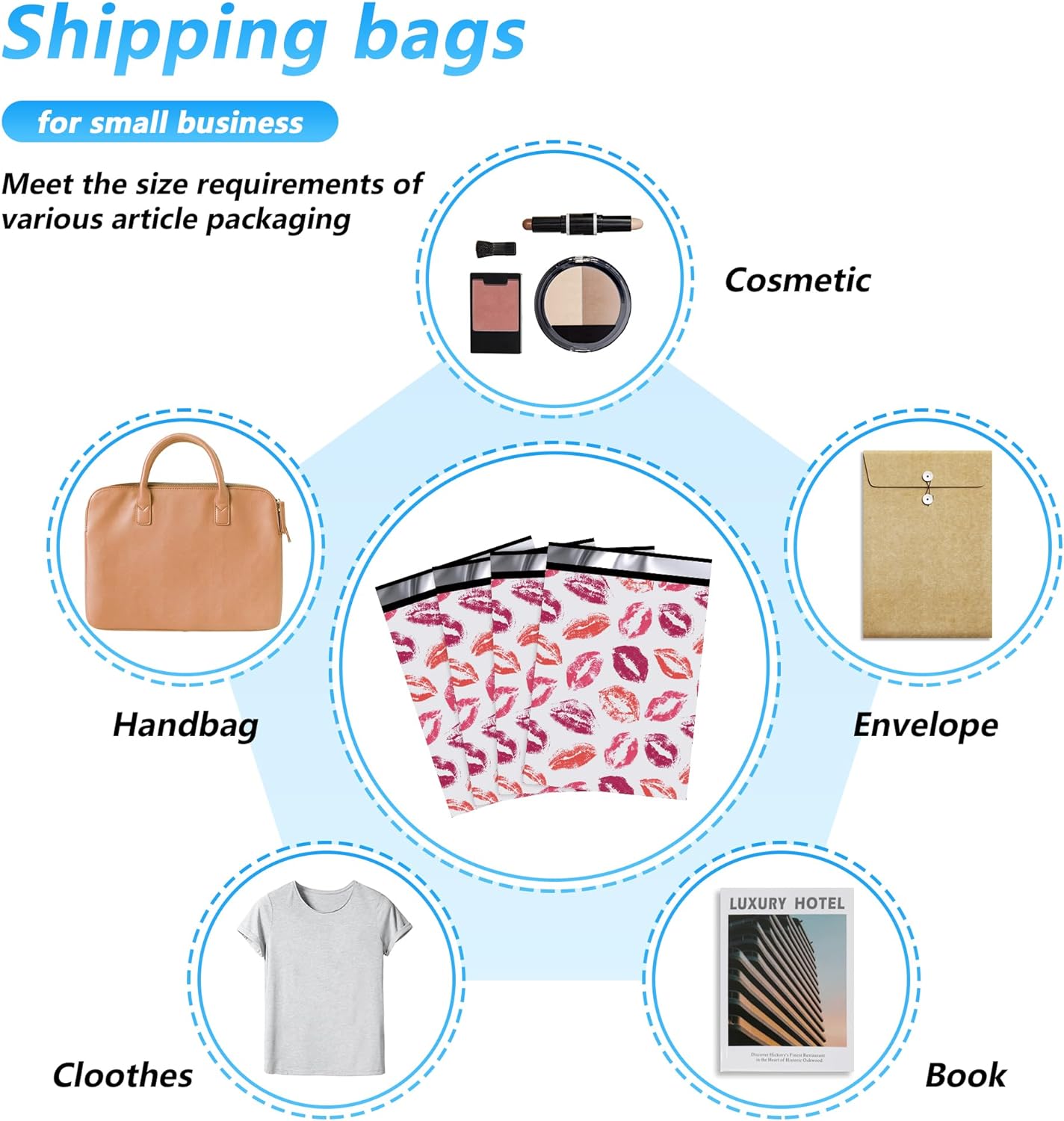 Details of Lipstick Poly Mailers