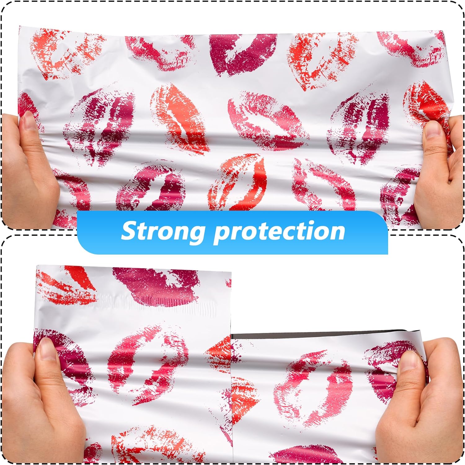 Details of Lipstick Poly Mailers