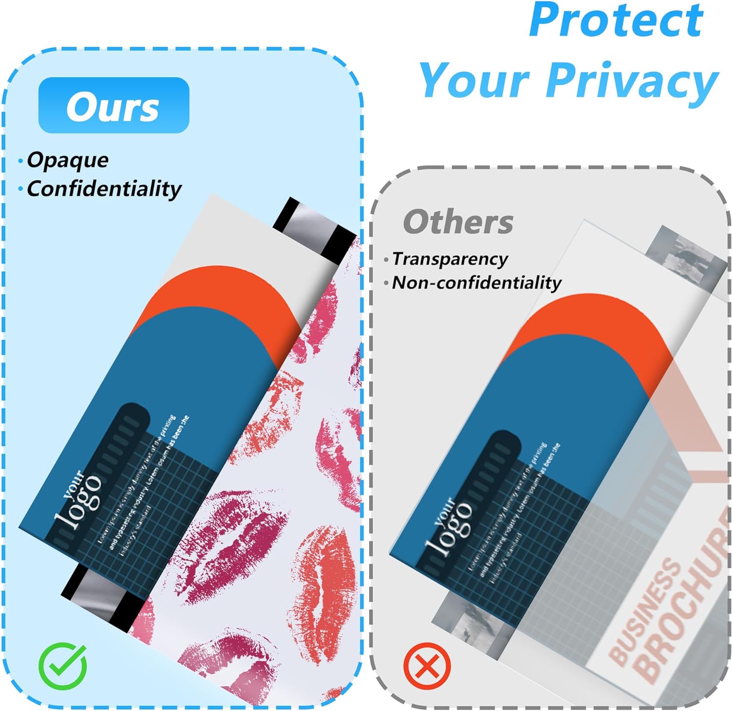 Details of Lipstick Poly Mailers