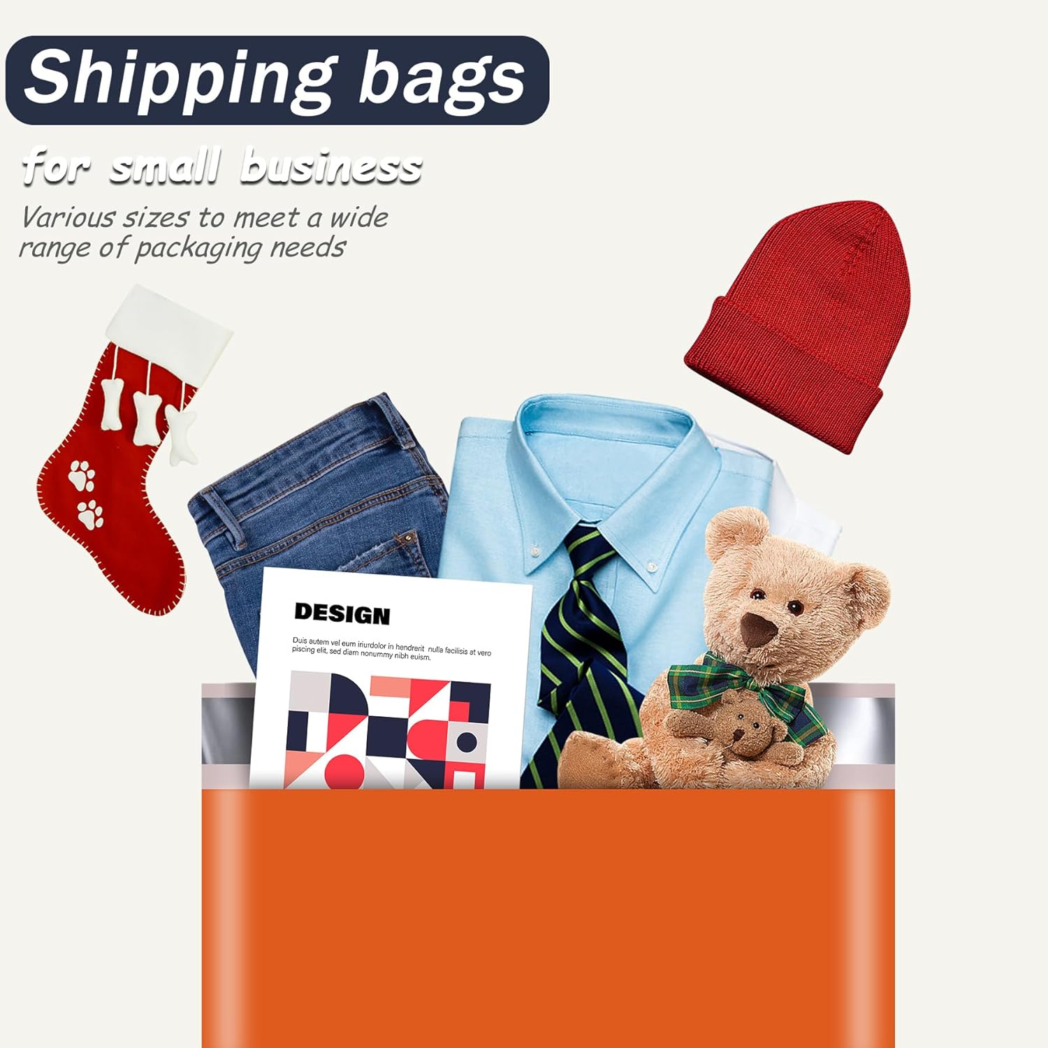 Details of Orange Poly Mailers