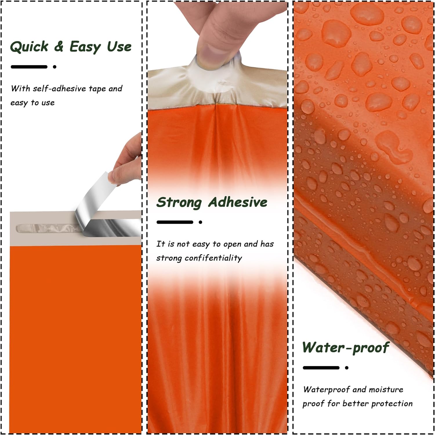 Details of Orange Poly Mailers