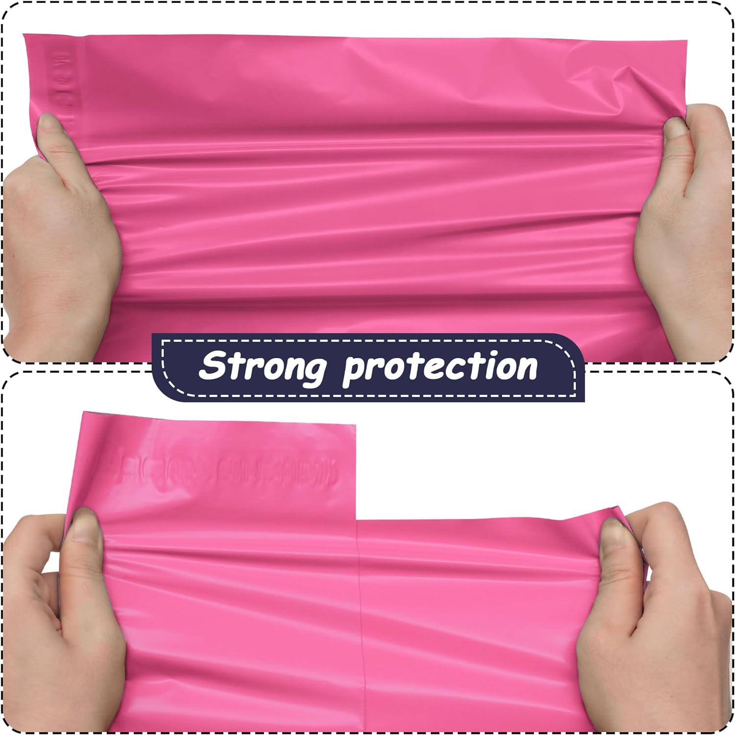 Details of Pink Poly Mailers