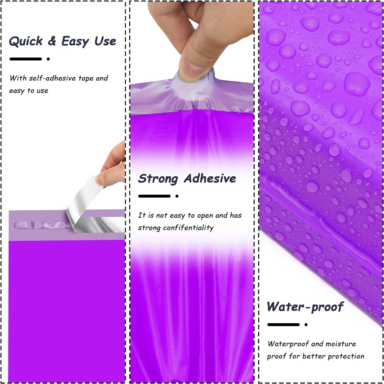 Details of Purple Poly Mailers