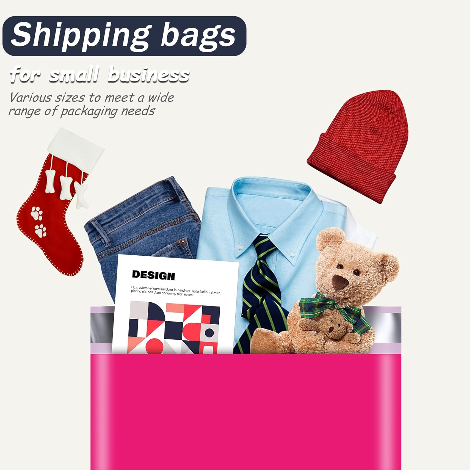 Details of Rose Red Poly Mailers