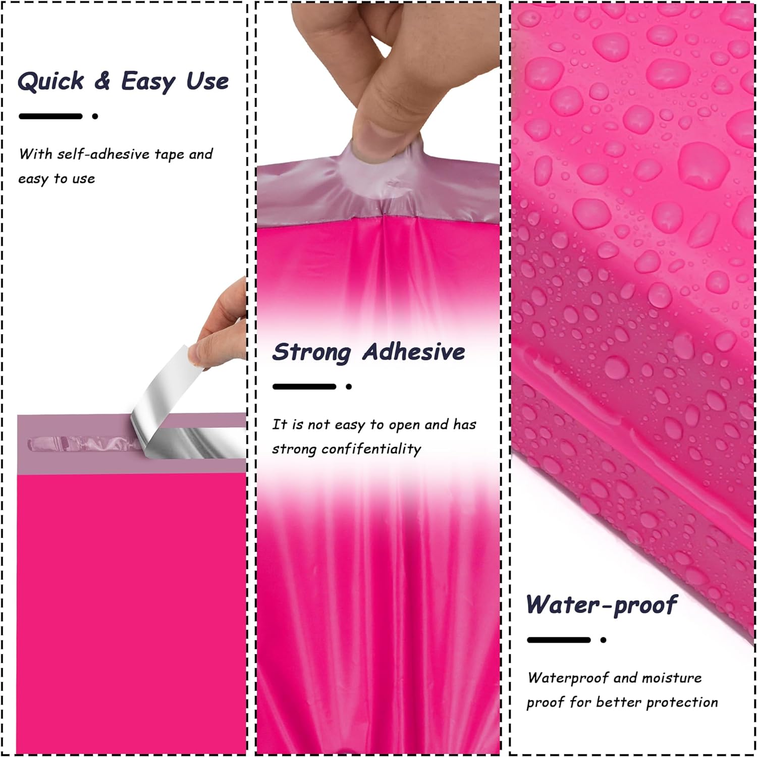 Details of Rose Red Poly Mailers