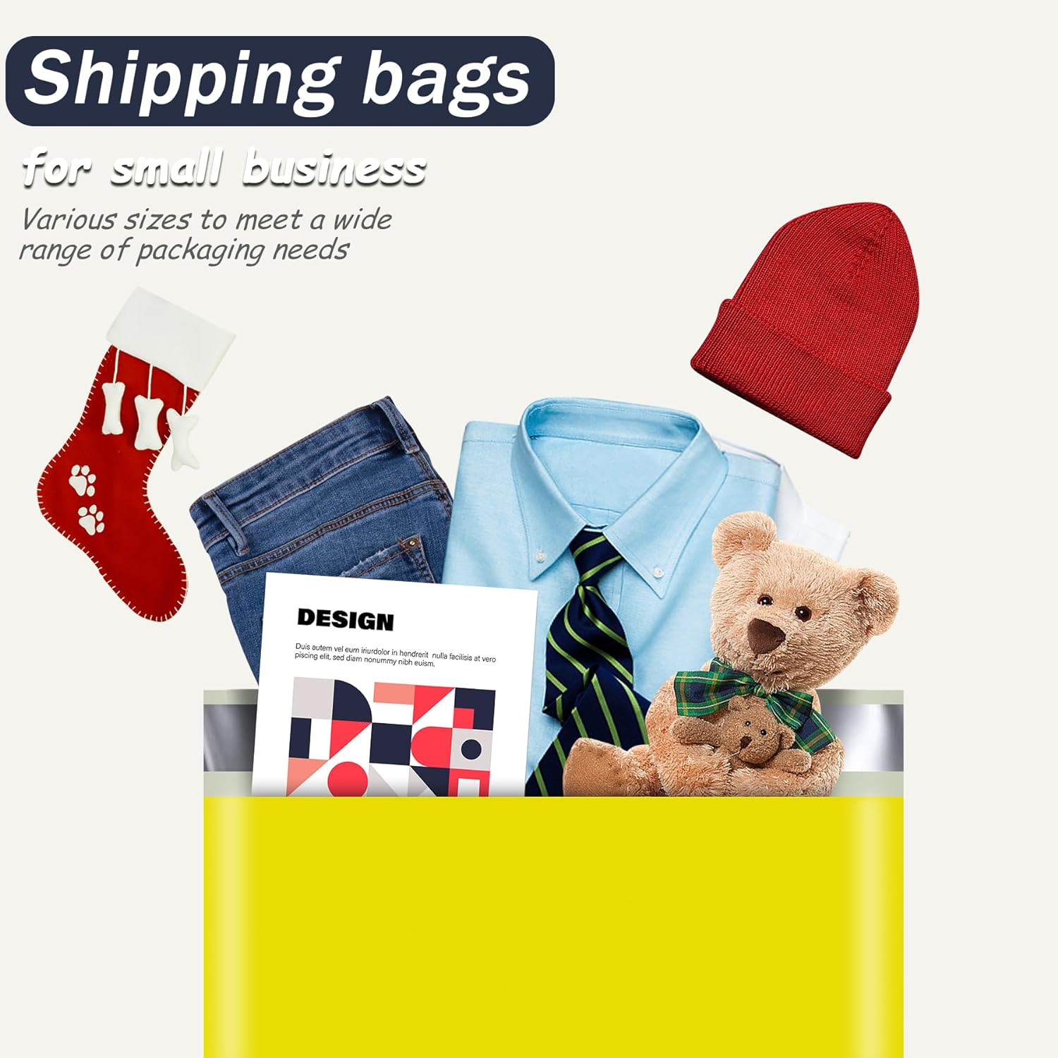 Details of Yellow Poly Mailers