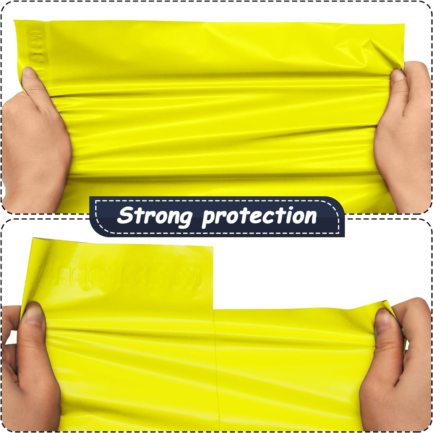 Details of Yellow Poly Mailers