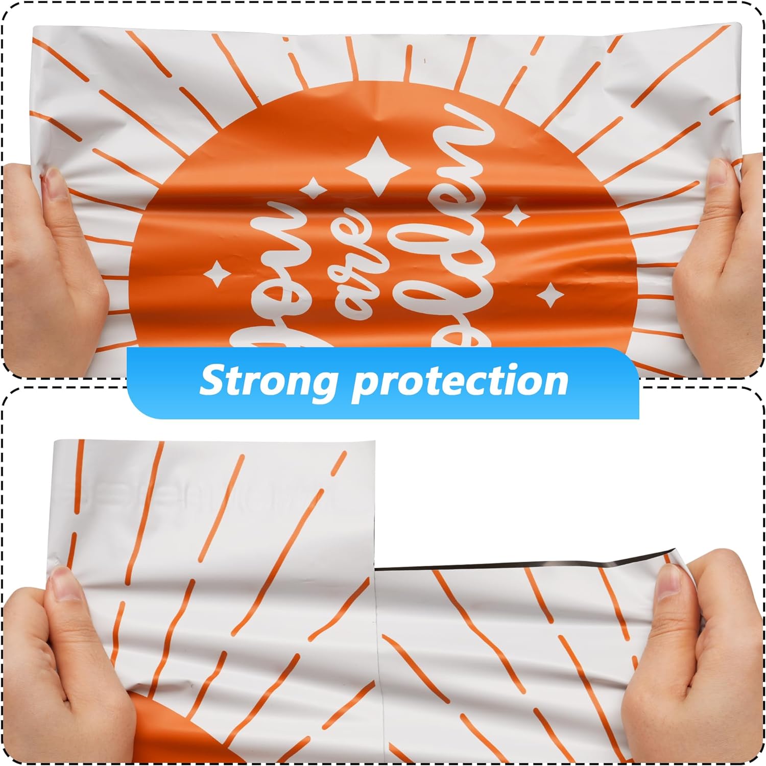 Details of You Are Golden Poly Mailers