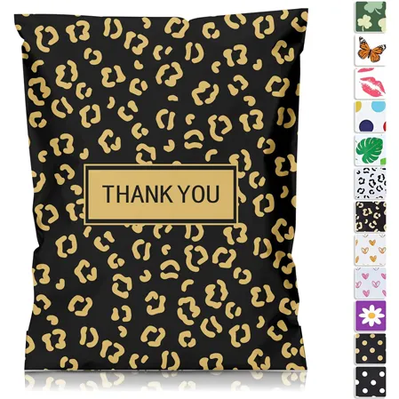 Gold Leopard Poly Mailers