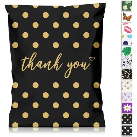 Gold Polka Dots Poly Mailers