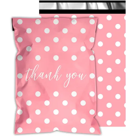 Pink Dots Poly Mailers