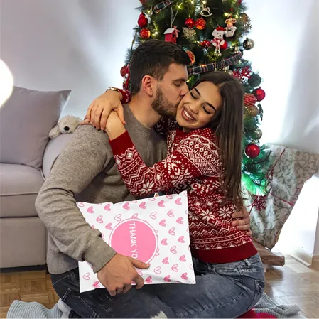 Pink Heart Poly Mailers