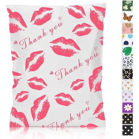Red Lip Poly Mailers