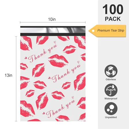 Red Lip Poly Mailers
