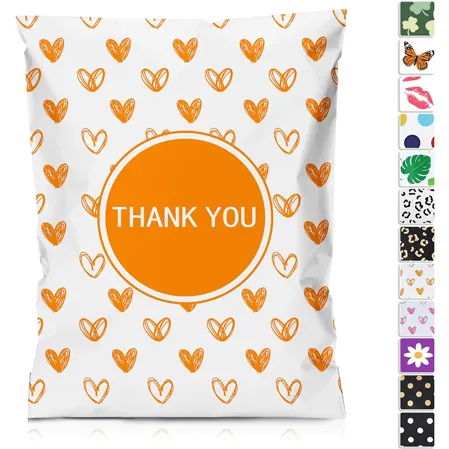 Yellow Heart Poly Mailers