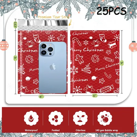Christmas Bubble Mailers