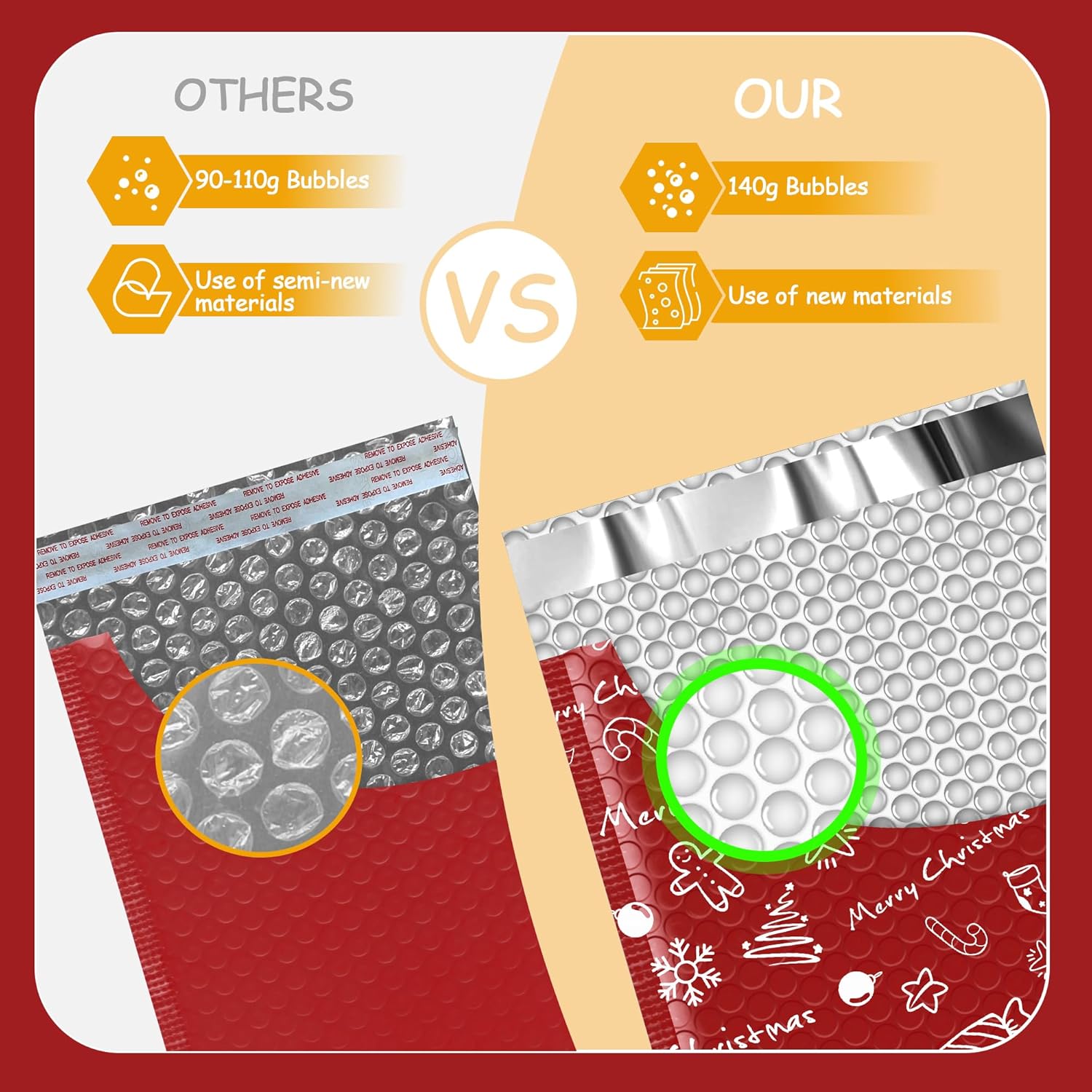 Details of Christmas Bubble Mailers