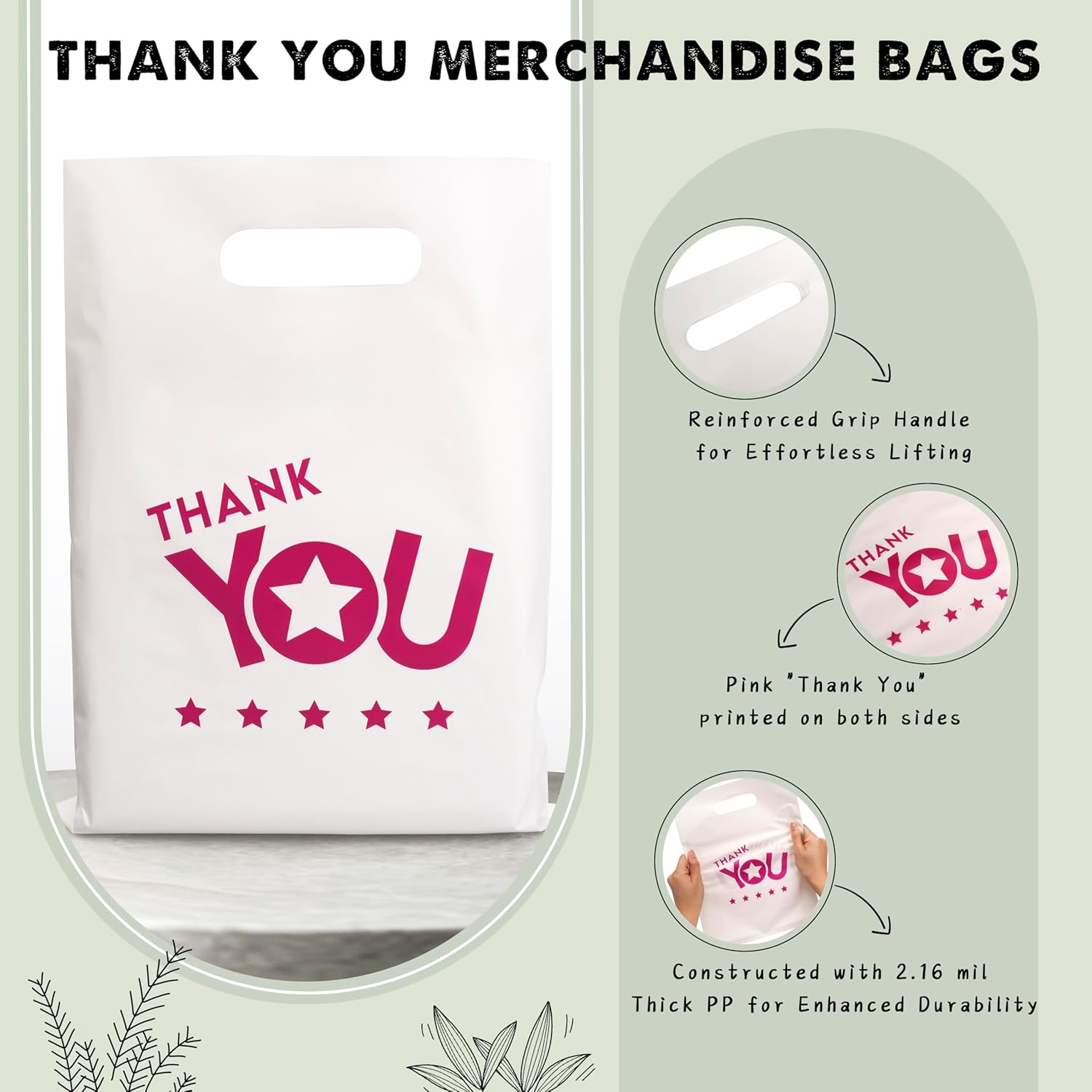 Details of Thank You 9x12 Shopping Bags