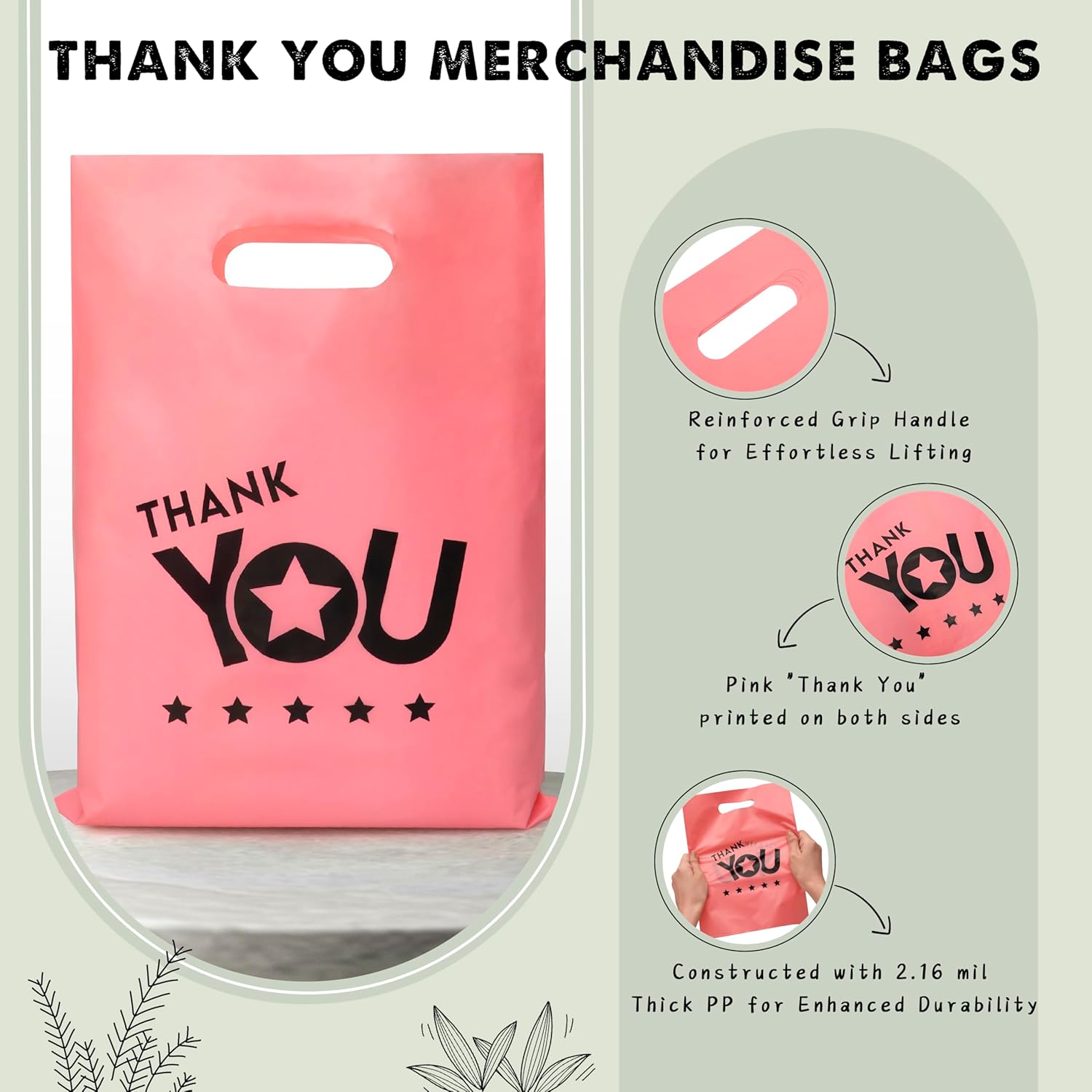 Details of Thank You 9x12 Shopping Bags