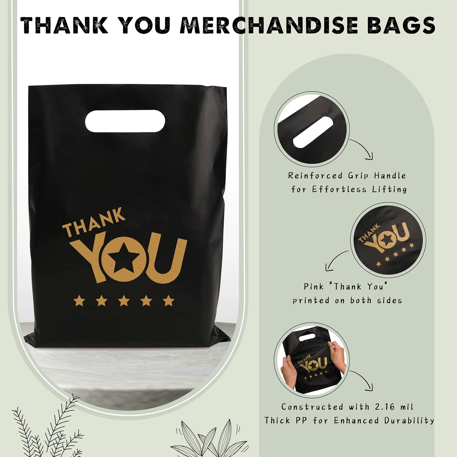Details of Thank You 9x12 Shopping Bags