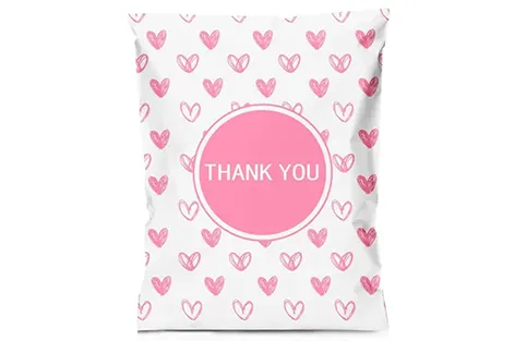 Pink Heart Poly Mailers