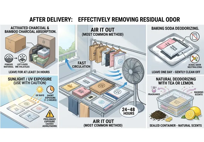 How to Effectively Remove Residual Printing Ink Odor from Poly Mailers and Zip-lock Bags